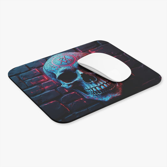 Neon Sigil Skull – The Hidden Protocol Mouse Pad