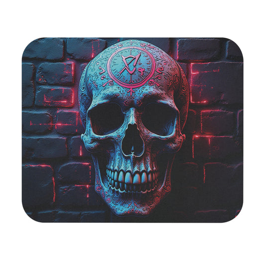Neon Sigil Skull – The Hidden Protocol Mouse Pad